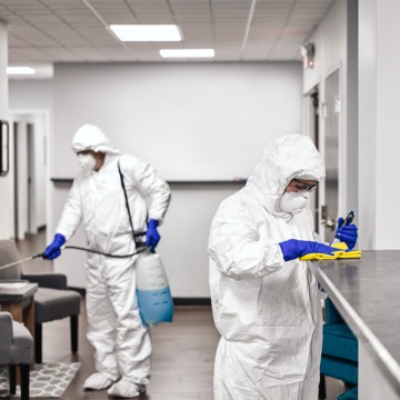 A cleaning team performing Disinfection Services in Peoria IL