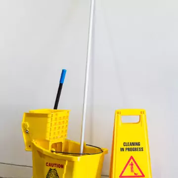 Cleaning equipment is seen. Corporate Clean offers Sanitization Services in Dunlap IL.